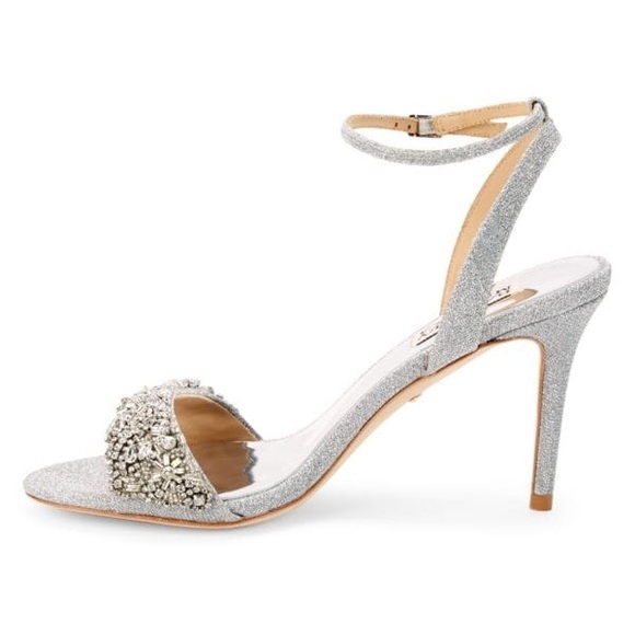 $275 Badgley Mischka Size 9 Jen Ankle Strap Crystal Sandal Pumps NWT - Picture 5 of 11